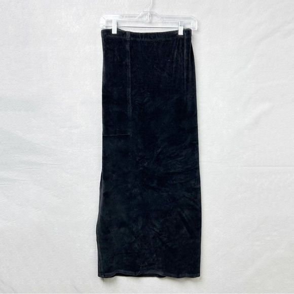 Flax Dresses & Skirts - FLAX Black Velvet Velour Maxi Skirt Women's Size Medium